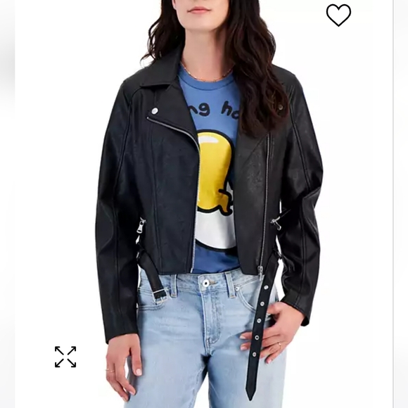 Juniors Black Faux Leather Jacket (S-L NWT) - Picture 9 of 10